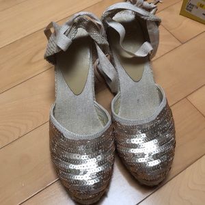Golden espadrilles